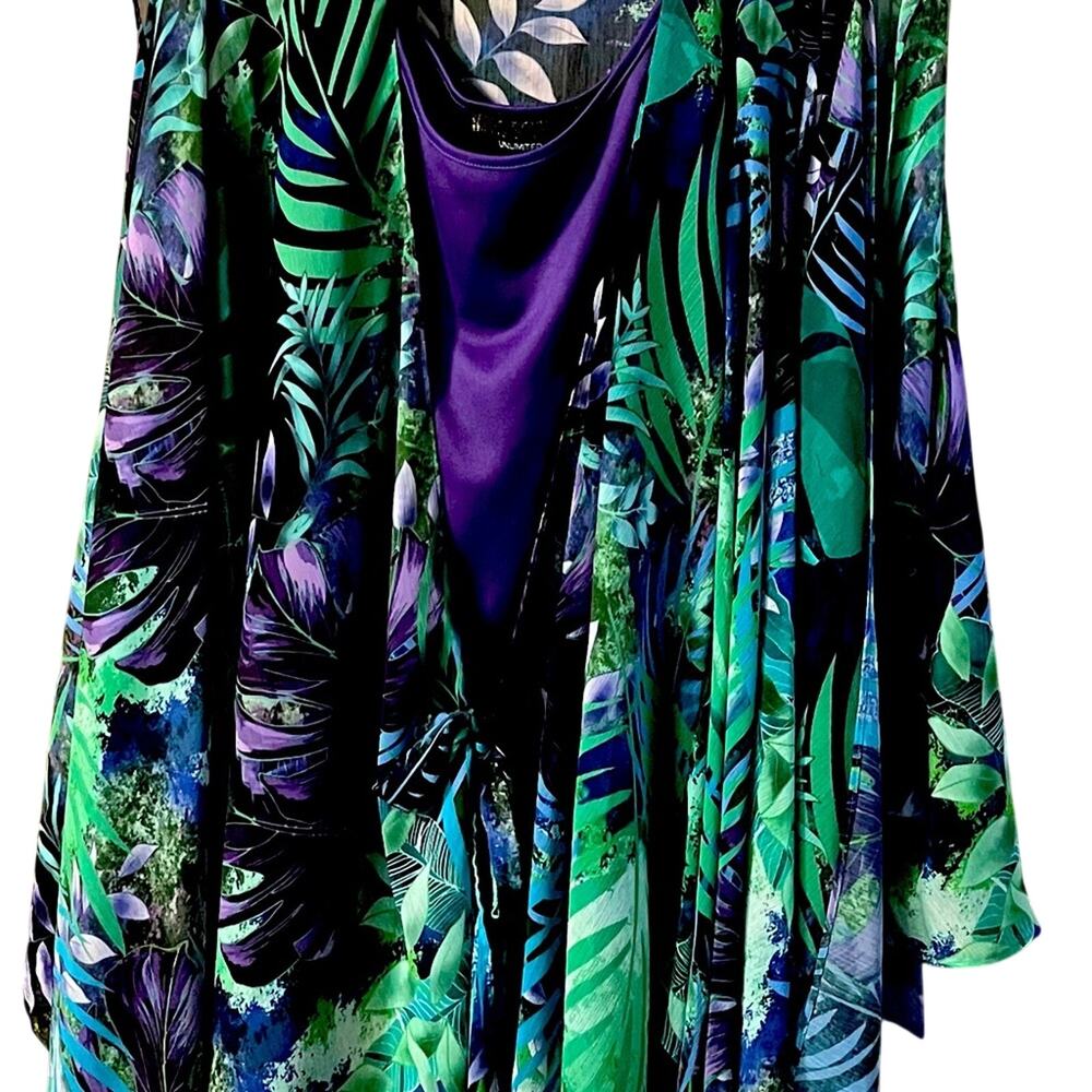 Clearance -Marc Bouwers Woven Sleeveless Drape self-tie wrap top removable tank